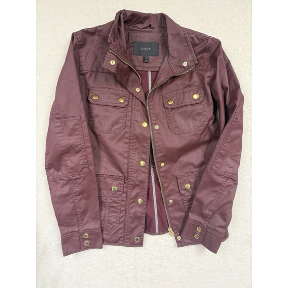 J. Crew Womens Size XS Deep Burgundy The Downtown Field Jacket Style 19034 - Picture 2 of 8